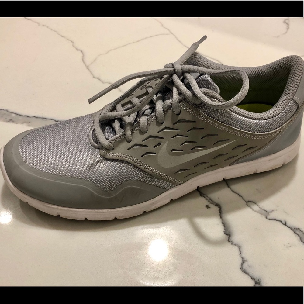 Nike White and Grey Walking Sneakers size 8